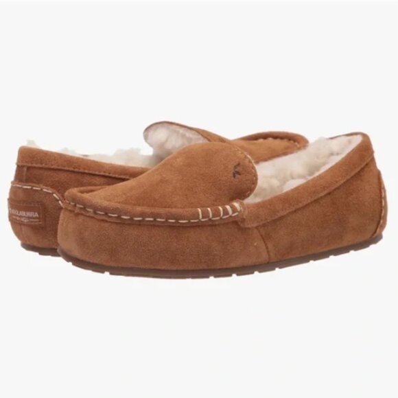 UGG Shoes - Koolaburra by UGG Suede Moccasin Slippers Size 7 Tan Shearling Lined Cozy